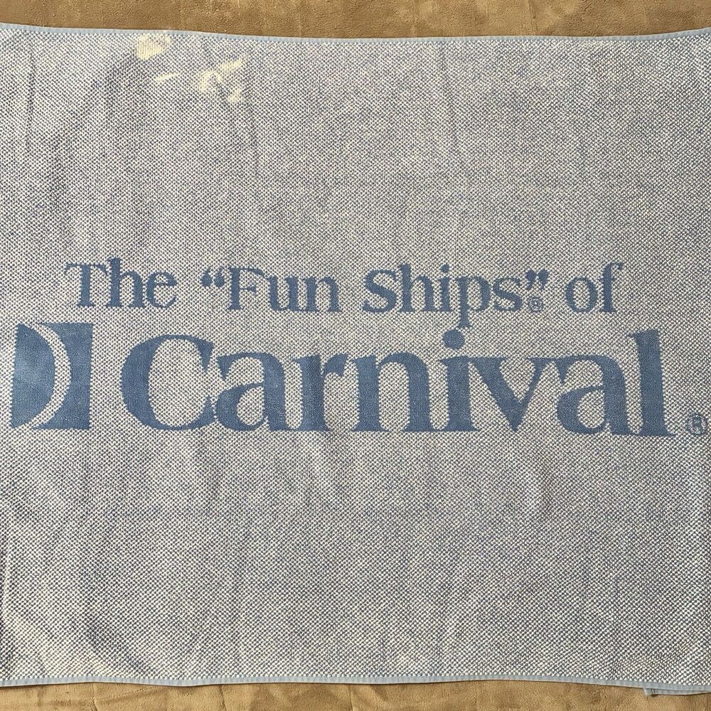 Vintage The Fun Ships Of Carnival Cruise Line Beach Towel Large 60"x36" *READ*